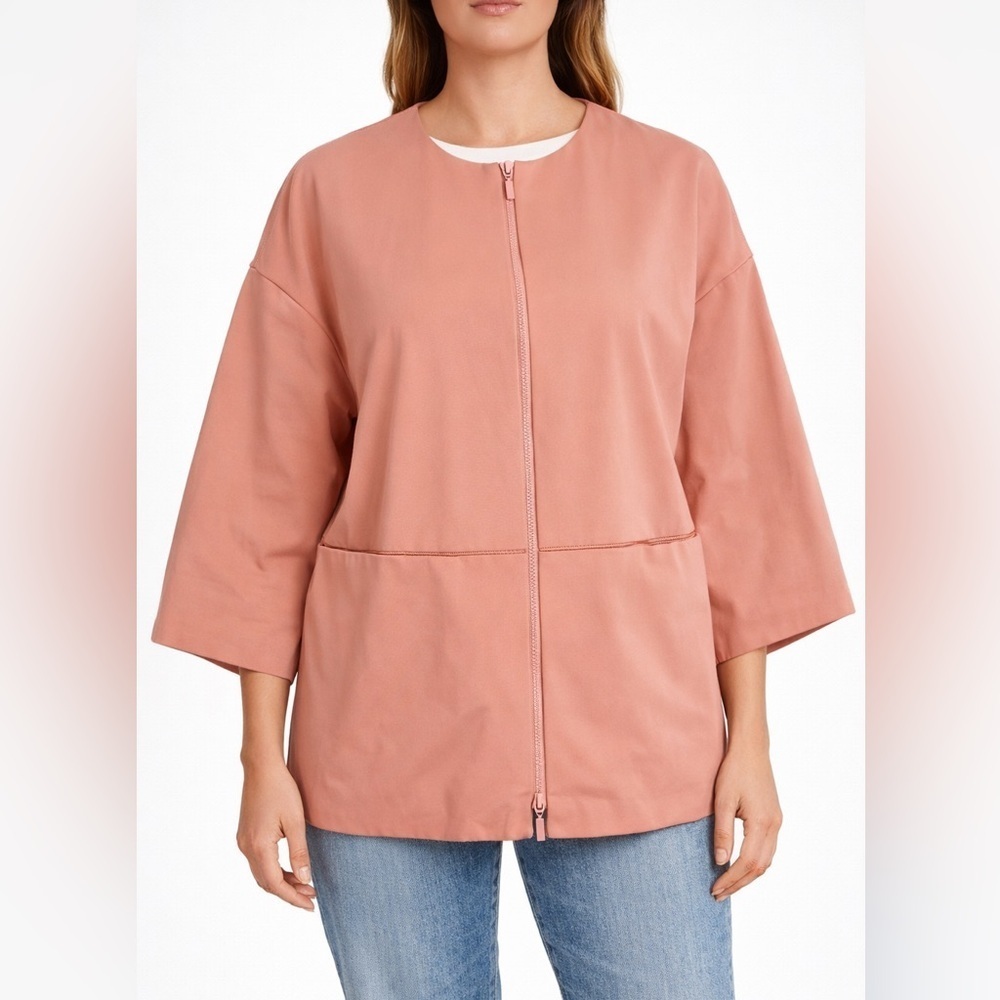 Lafayette 148 New York Structured Zip Jacket – Size Small Terracotta Pink